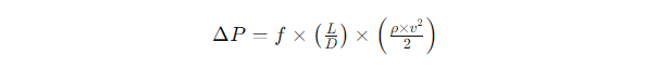 pressure drop Calculation formula